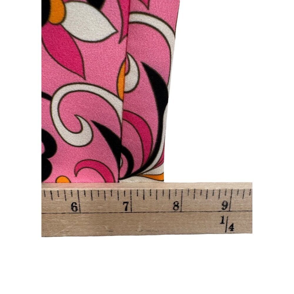 Zara Printed HR Trouser Pants Tapered Leg Floral Barbie Pink cropped Sz XL - Picture 8 of 10